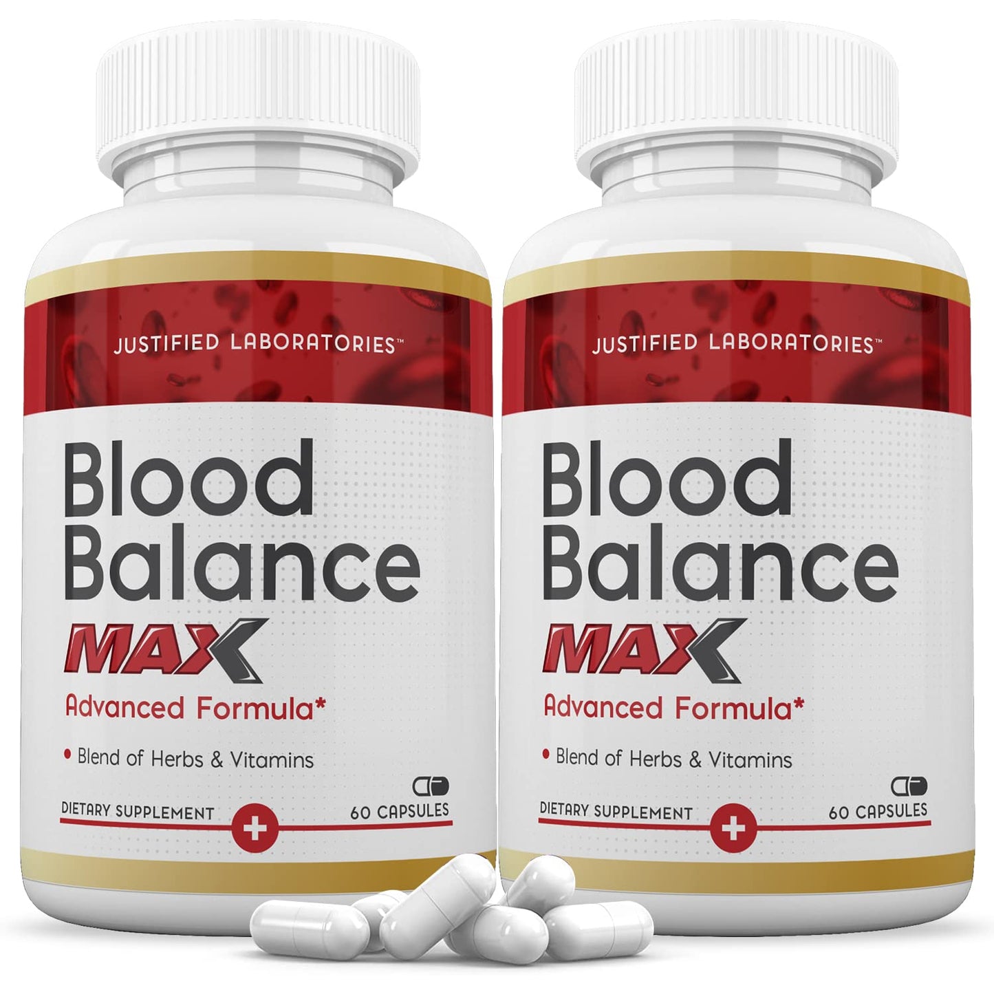 Justified Laboratories (2 Pack Blood Balance Max 1295MG Formula Supplement Pills 120 Capsules Justified LaboratoriesBuy Supplements Australia