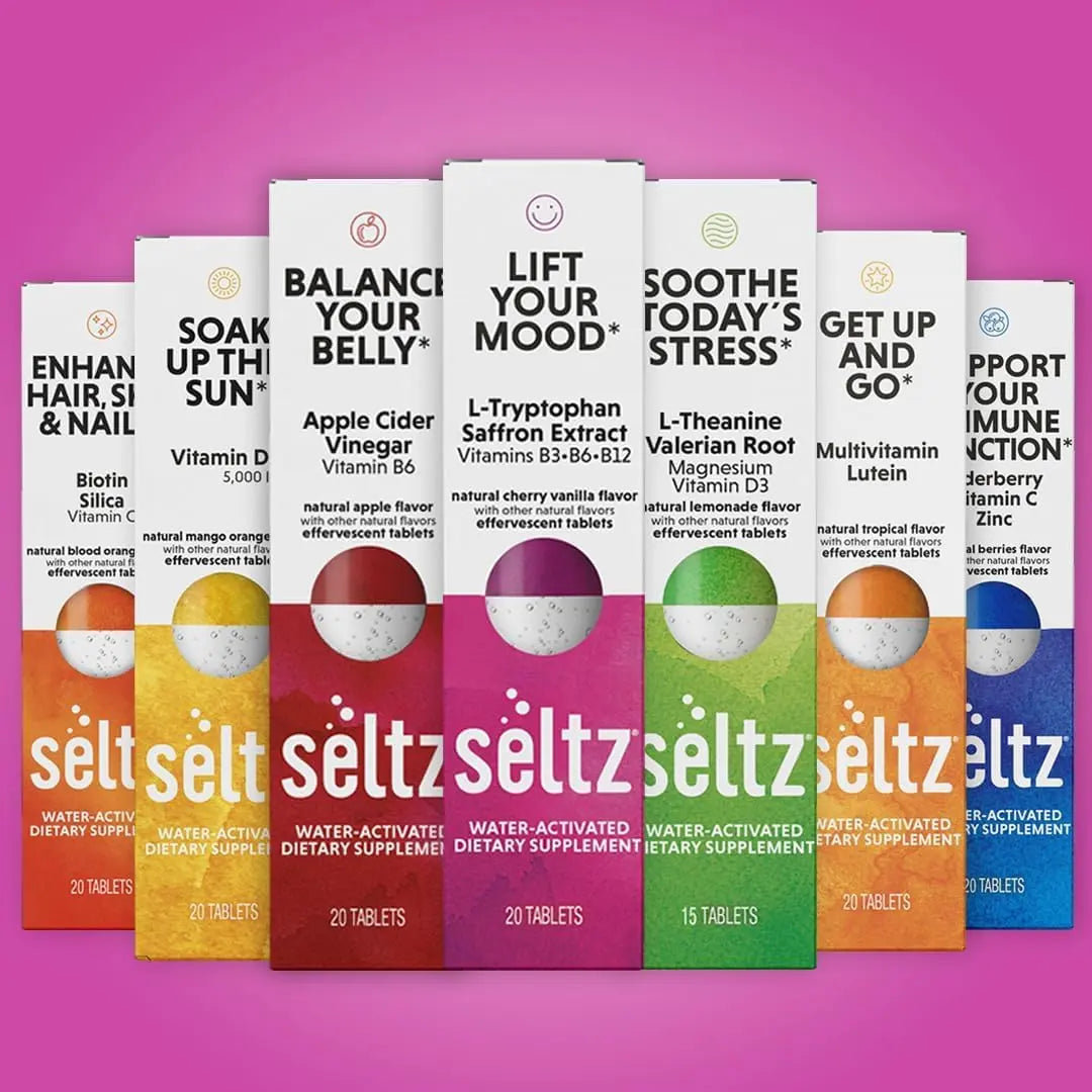 Seltz® Lift Your Mood – Effervescent Vitamins for Mood Support & Energy with L-Tryptophan, Saffron Extract & B Vitamins (B3, B6, B12) SeltzBuy Supplements Australia