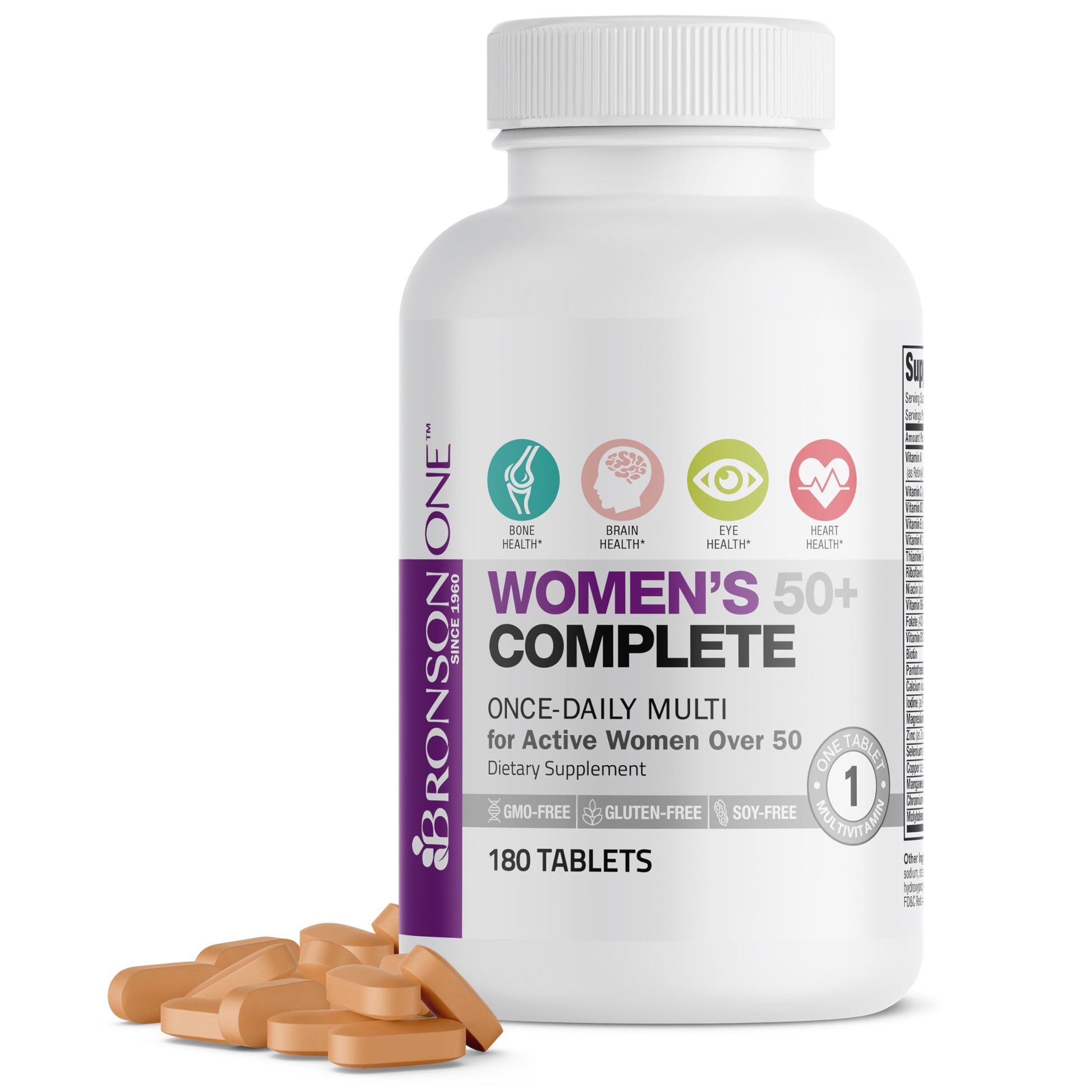Bronson ONE Daily Women’s 50+ Complete Multivitamin Multimineral, 180 Tablets BronsonBuy Supplements Australia
