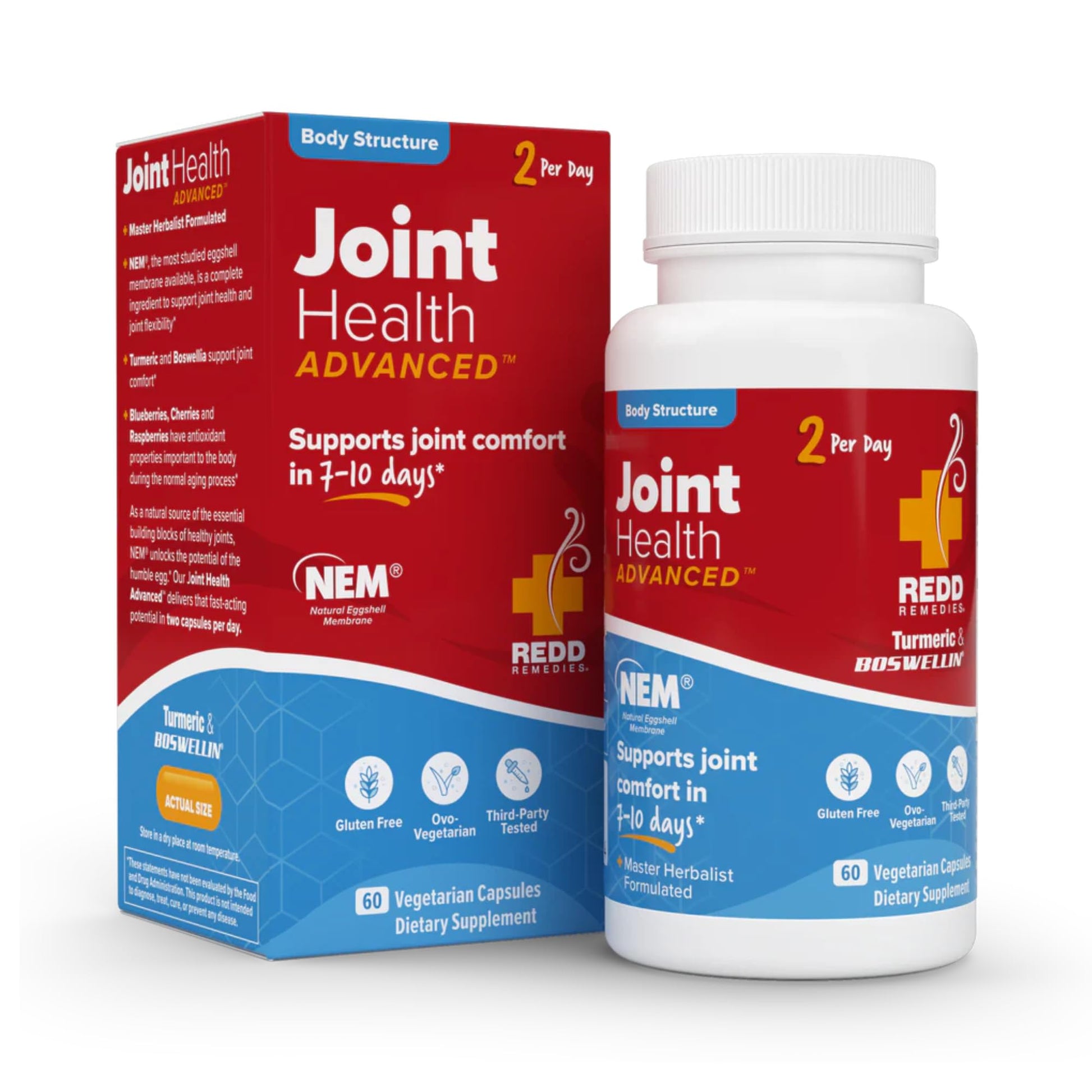 Redd Remedies, Joint Health Advanced, Helps Strengthen Connective Tissue and Cartilage, Fast-Acting Comfort with Boswellia Serrata and Turmeric, 60 Vegetarian Capsules Redd RemediesBuy Supplements Australia