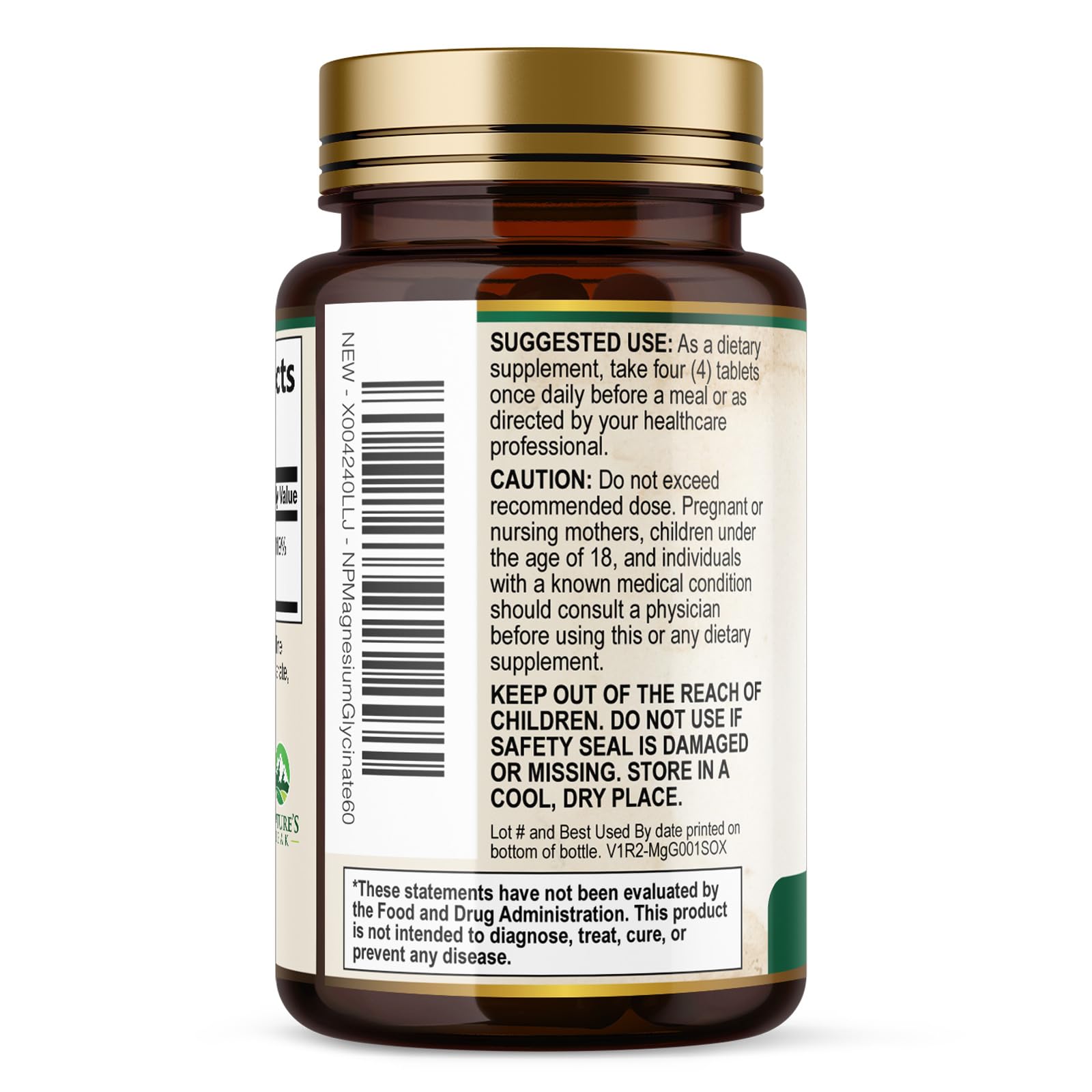 Magnesium Glycinate 500mg Per Serving - High Absorption Chelated Magnesium Supplement for Muscle, Bone and Heart Health Support - Easy Digestion & Gentle on Your Stomach - USA Bottled - 60 Tablets Nature's PeakBuy Supplements Australia