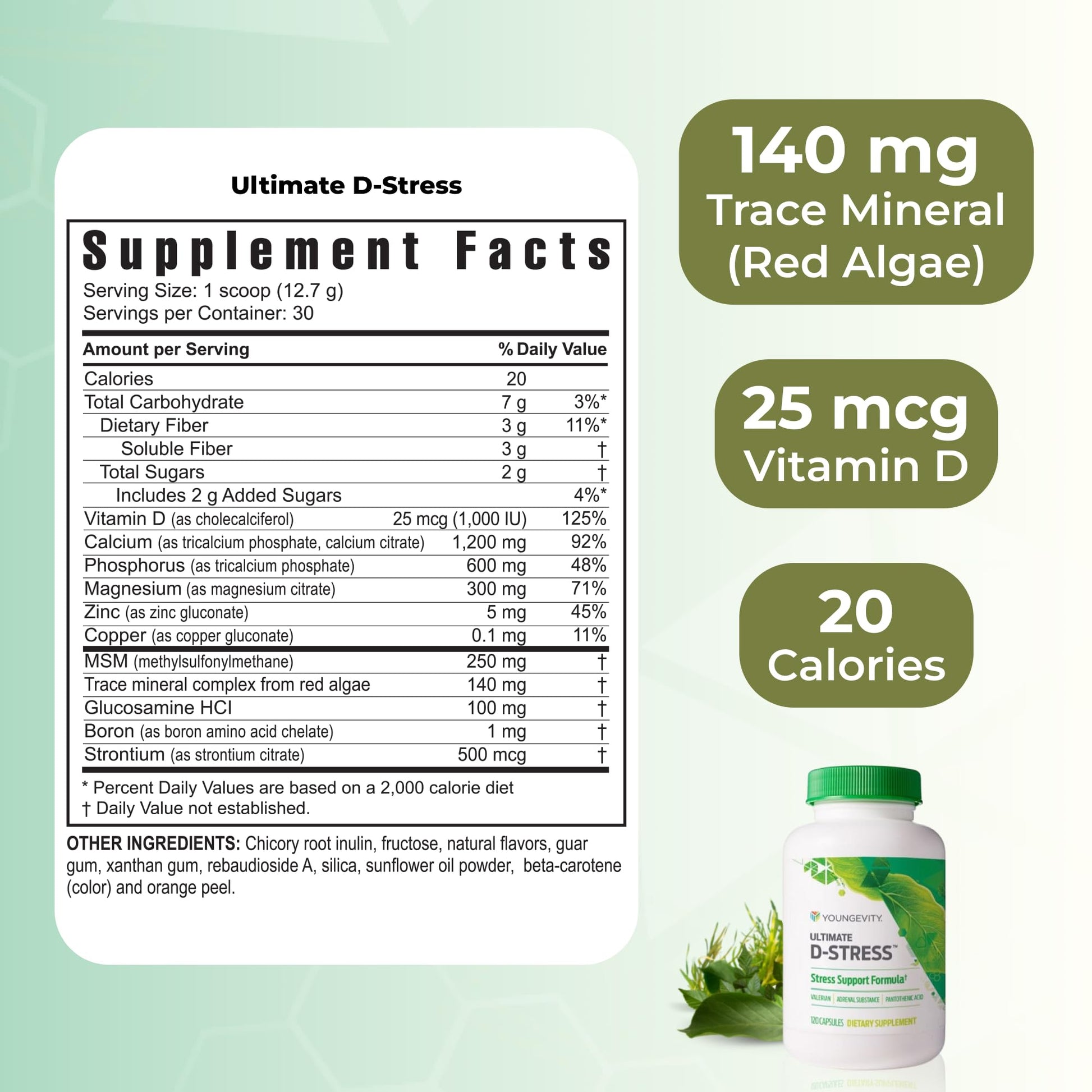 Youngevity Ultimate D-Stress™ – Natural Stress Relief Supplement with Magnesium, Valerian Root Extract, and B Vitamins – Supports Adrenal Health and Nervous System – 120 Capsules YoungevityBuy Supplements Australia