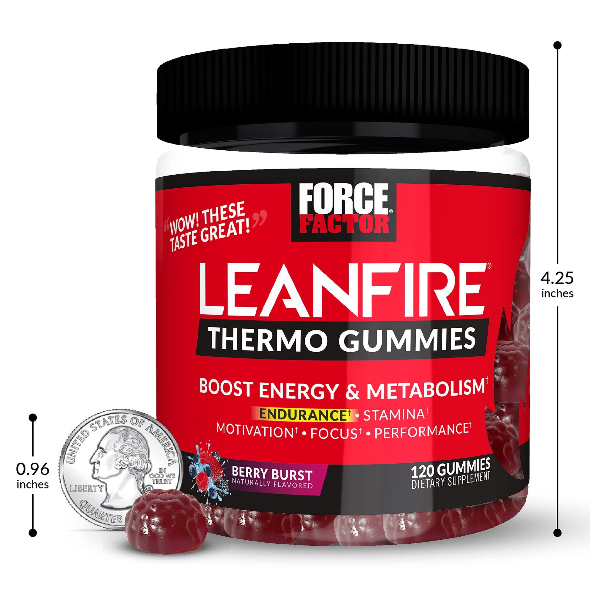 Force Factor LeanFire Thermo Gummies with B12 Vitamins, Caffeine, & Green Coffee Bean Force FactorBuy Supplements Australia