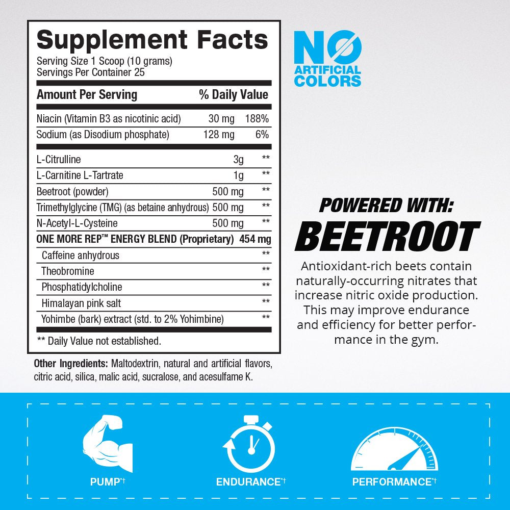 BPI Sports One More Rep Pre-Workout Powder - Increase Energy and Stamina - Intense BPI SportsBuy Supplements Australia