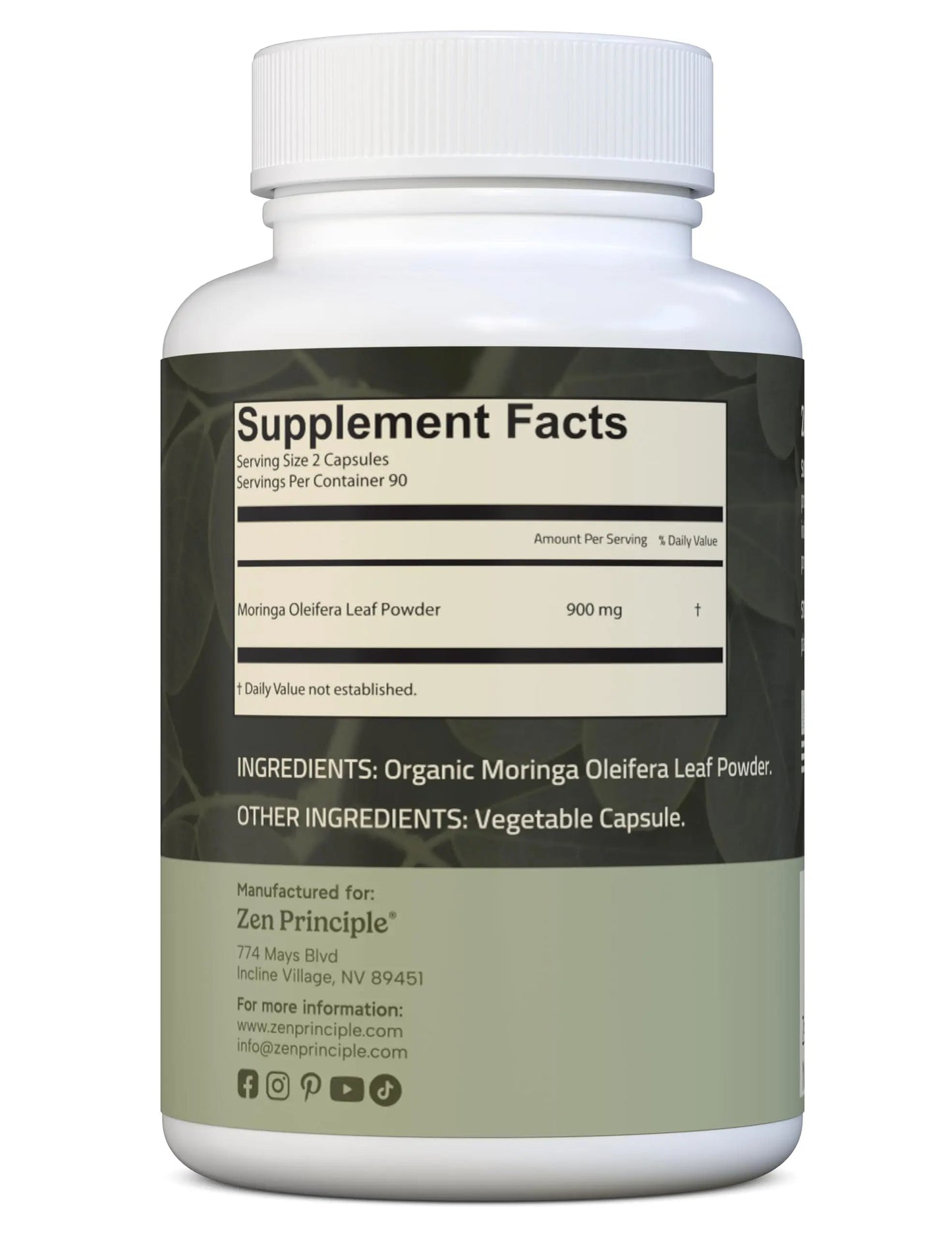 Zen Principle Organic Moringa Oleifera. Ultra-Premium. Provides an All Natural Energy Boost and Multi-Vitamin Zen PrincipleBuy Supplements Australia