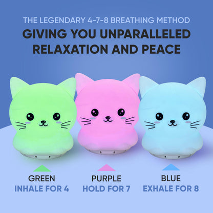Mindfulness 'Breathing Kitty' | 4-7-8 Guided Visual Meditation Breathing Light | 3 in 1 Device RainlaxBuy Supplements Australia