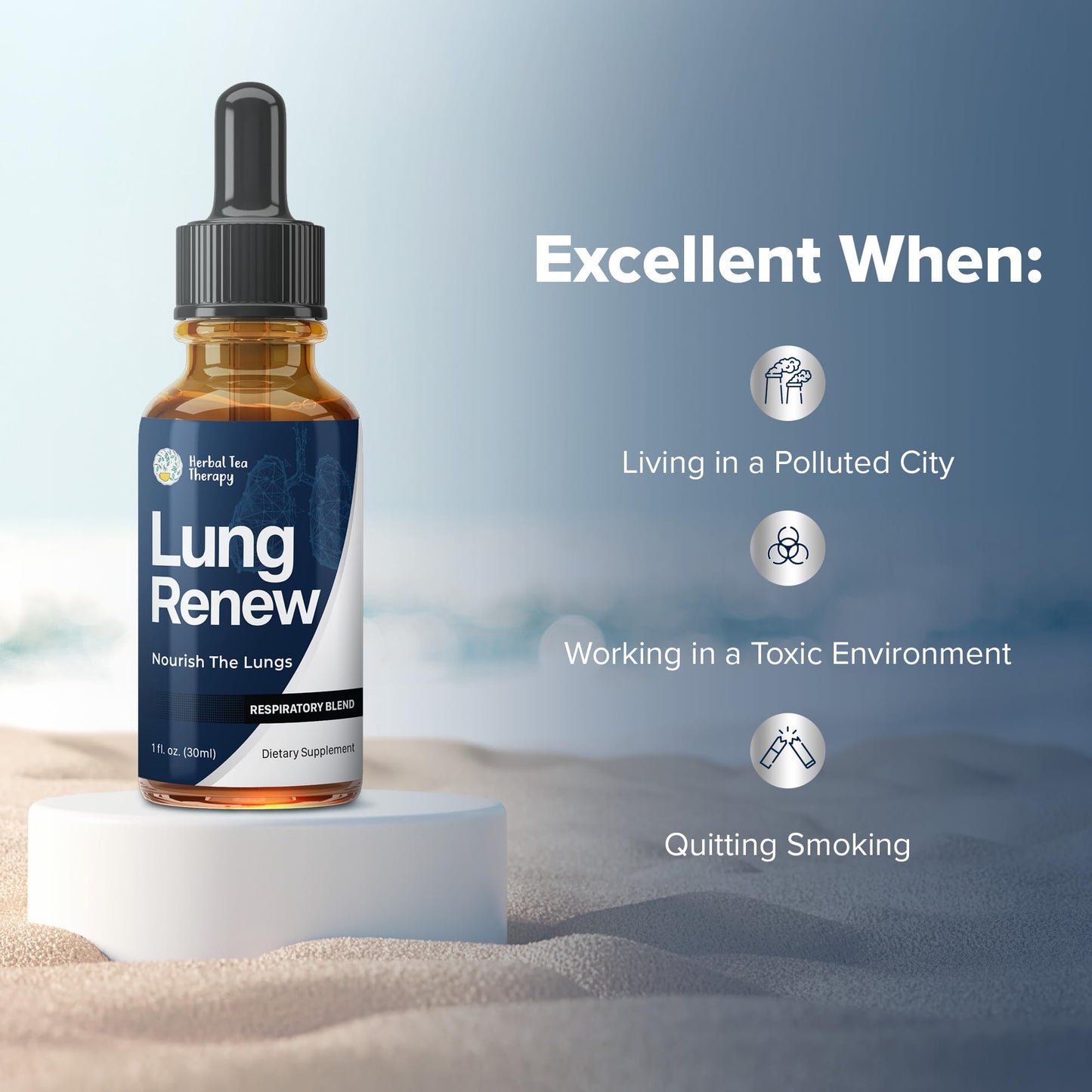 Herbal Tea Therapy Lung Renew Mullein Drops for Lungs (1 fl. oz.): Peppermint, Thyme, & Mullein Leaf Extract for Lungs Detox & Daily Respiratory Comfort - GMO-Free & Made in USA Herbal Tea TherapyBuy Supplements Australia