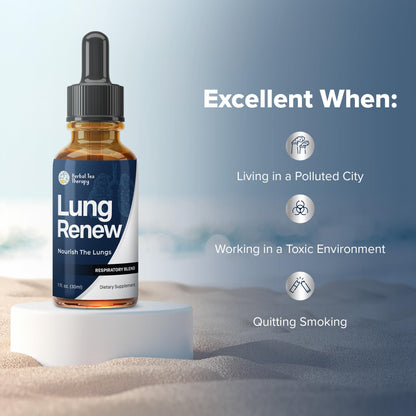 Herbal Tea Therapy Lung Renew Mullein Drops for Lungs (1 fl. oz.): Peppermint, Thyme, & Mullein Leaf Extract for Lungs Detox & Daily Respiratory Comfort - GMO-Free & Made in USA Herbal Tea TherapyBuy Supplements Australia
