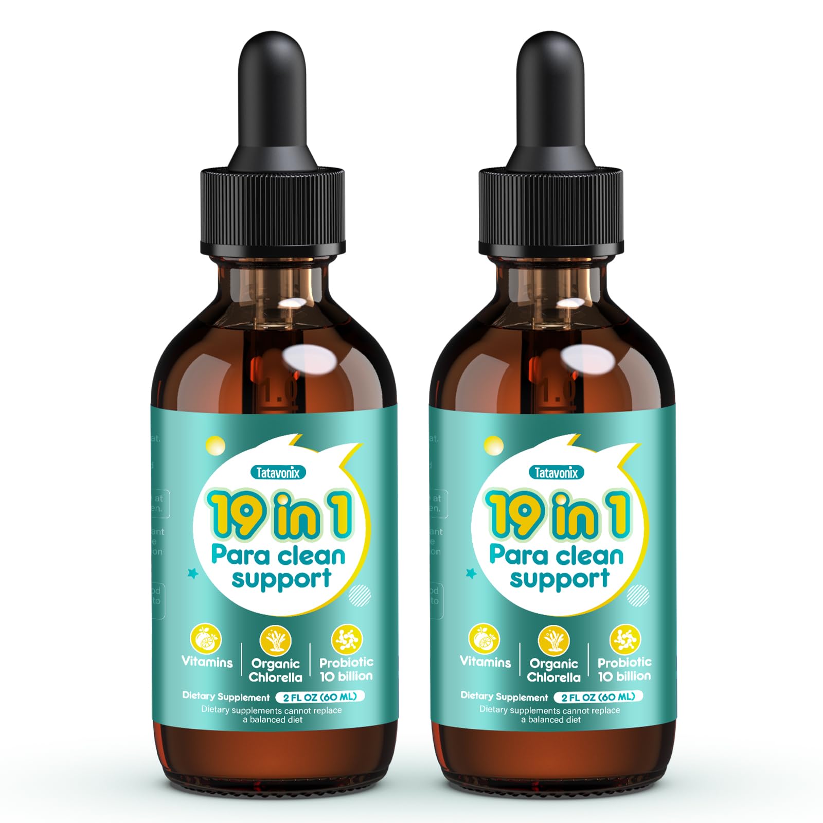 Tatavonix 19 in 1 Herbal Gut Cleanse Drops – Wormwood, Black Walnut, Chlorella 250mg, 10B Probiotics, Clove & Oregano – Liquid Detox Support for Adults & Kids, Alcohol-Free, 4oz TatavonixBuy Supplements Australia