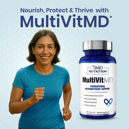 1MD Nutrition MultiVitMD Daily Multivitamin – 19 Essential Vitamins & Minerals for Adults Over 55 | Supports Healthy Aging, Heart, Brain, Bone, & Immune Health | 1MD Nutrition