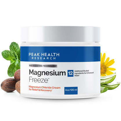 Magnesium Freeze - Topical Magnesium Cream with Niacinamide for Joints, Low Back, Sciatic Nerve, Knee, Hip, & Foot - Fast Acting Cooling Formula - Lightweight, Non-Greasy - 4oz OsteoShieldBuy Supplements Australia