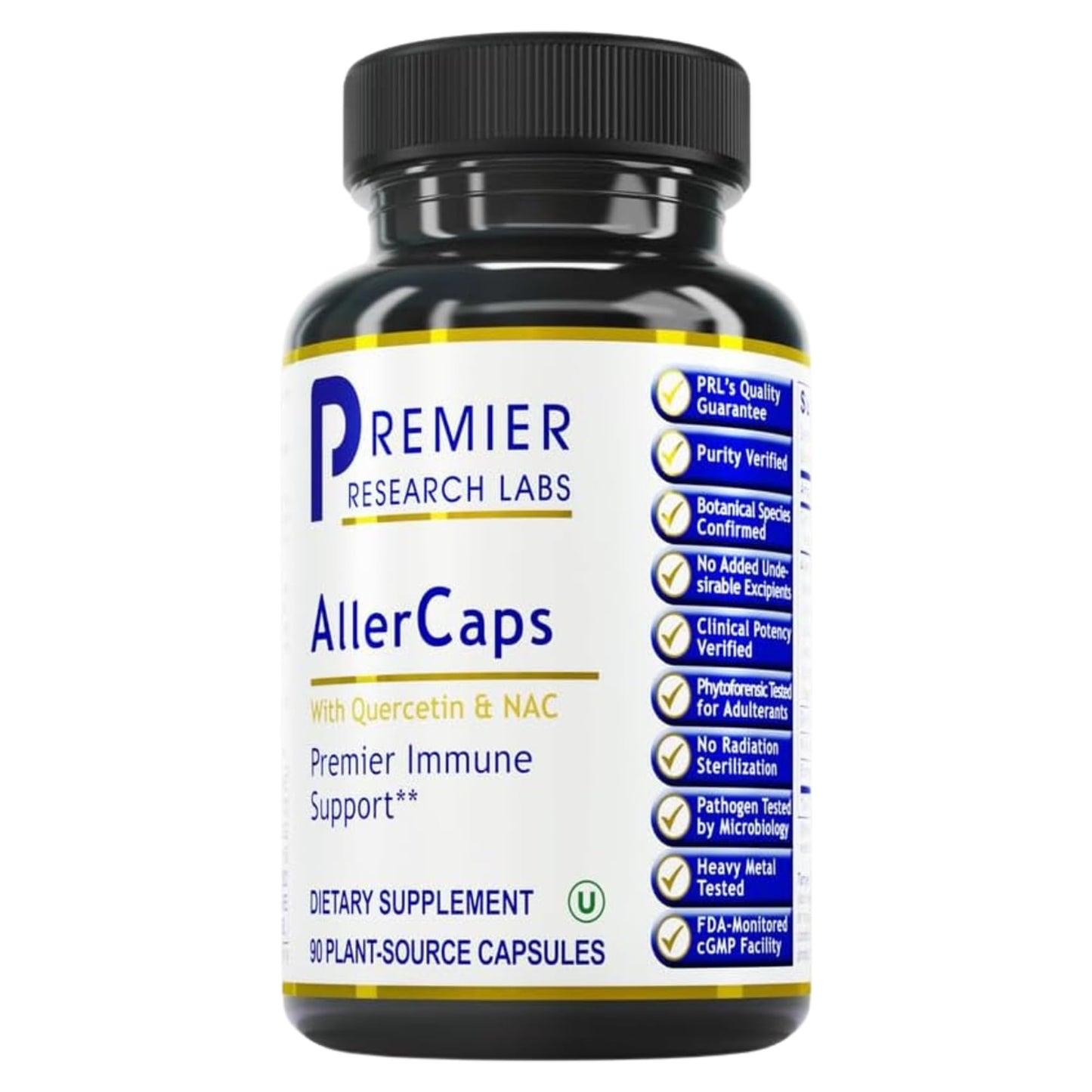Premier Research Labs AllerCaps - A Lung Health Supplement with NAC/N-Acetyl Cysteine, Featuring Bromelain, Reishi Mushroom & Quertecin, Immune Support Formula - 60 Vegetarian Capsules Premier Research LabsBuy Supplements Australia