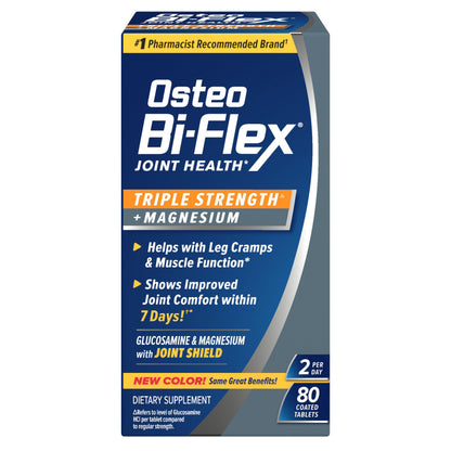 Osteo Bi-Flex Triple Strength Glucosamine Supplement with Magnesium, Improve Joint Function, Helps Leg Cramps and Muscle Function, 80 Coated Tablets Osteo Bi-FlexBuy Supplements Australia
