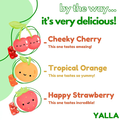 YALLA Halal Vitamins for Kids, Halal Kids Multivitamin Gummies, 45-90 Day Supply, Essential Vitamins with C, D3 YALLA