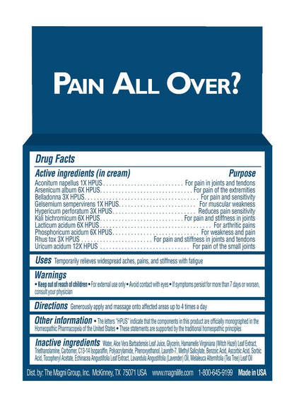 MagniLife Pain & Fatigue Relief Cream 4 oz Pain & Inflammation Relief Foam 4 oz. Natural Joint & Muscle Pain Relief Bundle for Shoulders, Back, Knees, Arthritis, Stiffness & Soreness MagniLifeBuy Supplements Australia