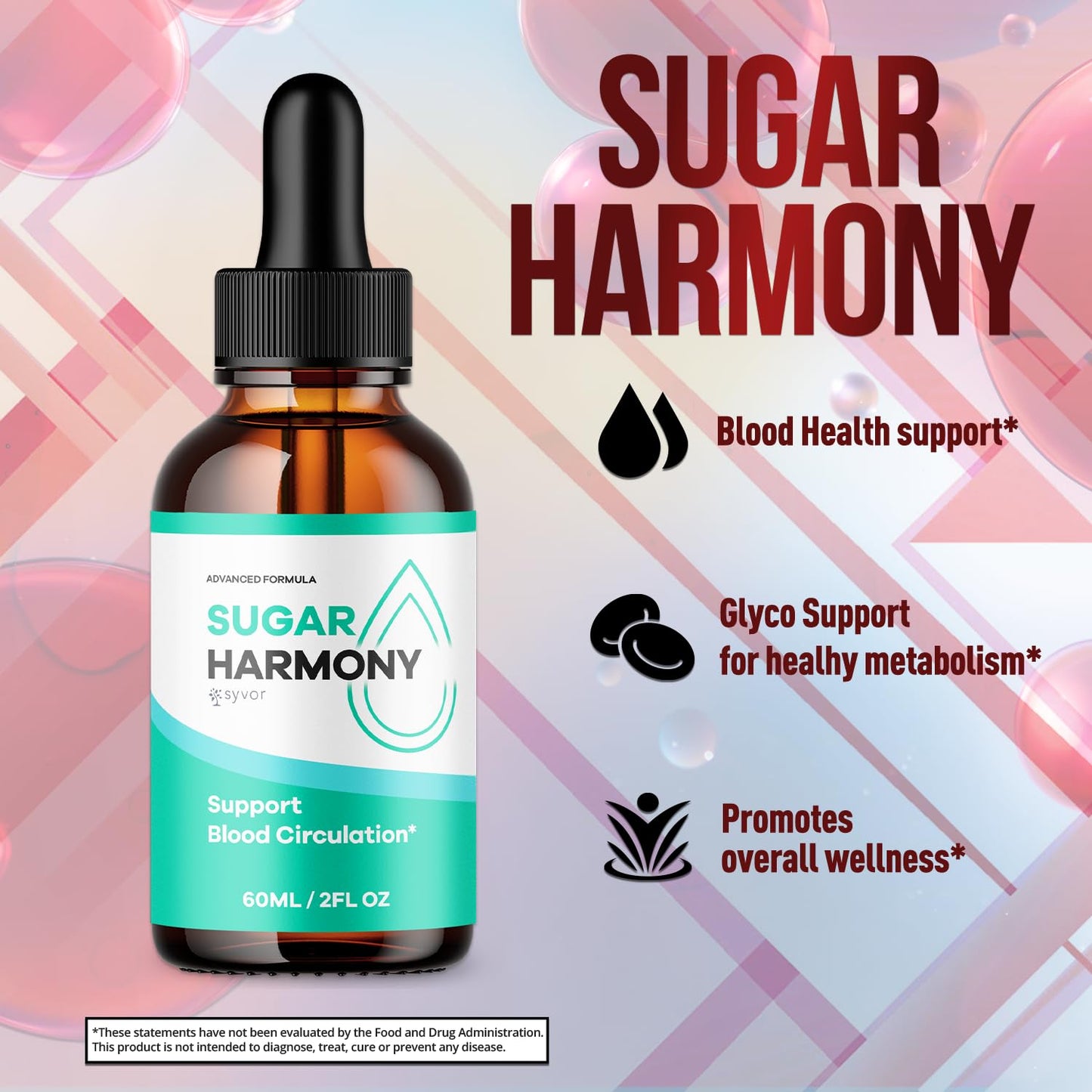 (3 Pack) Sugar Harmony Drops, Official SugarHarmony Liquid Drops with All Natural Ingredients, Advanced Formula Support Supplement with Maximum Strength Premium Vitamins for Women & Men (90 Servings) SyvorBuy Supplements Australia