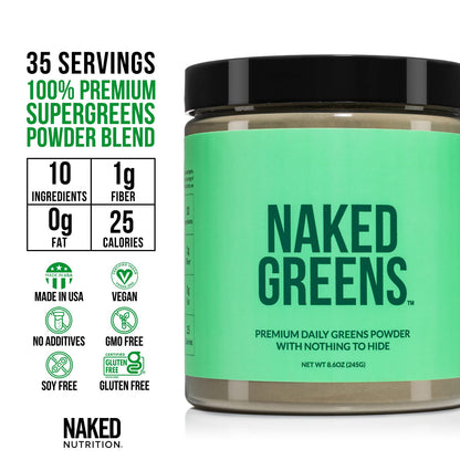 NAKED nutrition Vegan Energizing Bundle: Naked Citrus Energy Super Greens Powder Organic Greens Supplement