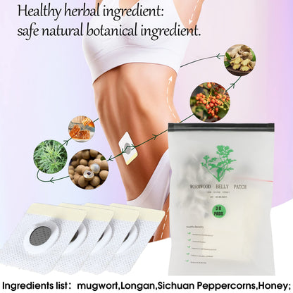 Bubchen Mugwort Belly Patch,30Pcs Natural Wormwood Essence and 30Pcs Belly Sticker BURWSEKKBuy Supplements Australia