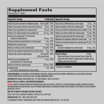Amazon Elements Women‚ 40+ One Daily Multivitamin, 66% Whole Food Cultured, Vegan, 65 Tablets, 2 month supply Amazon ElementsBuy Supplements Australia