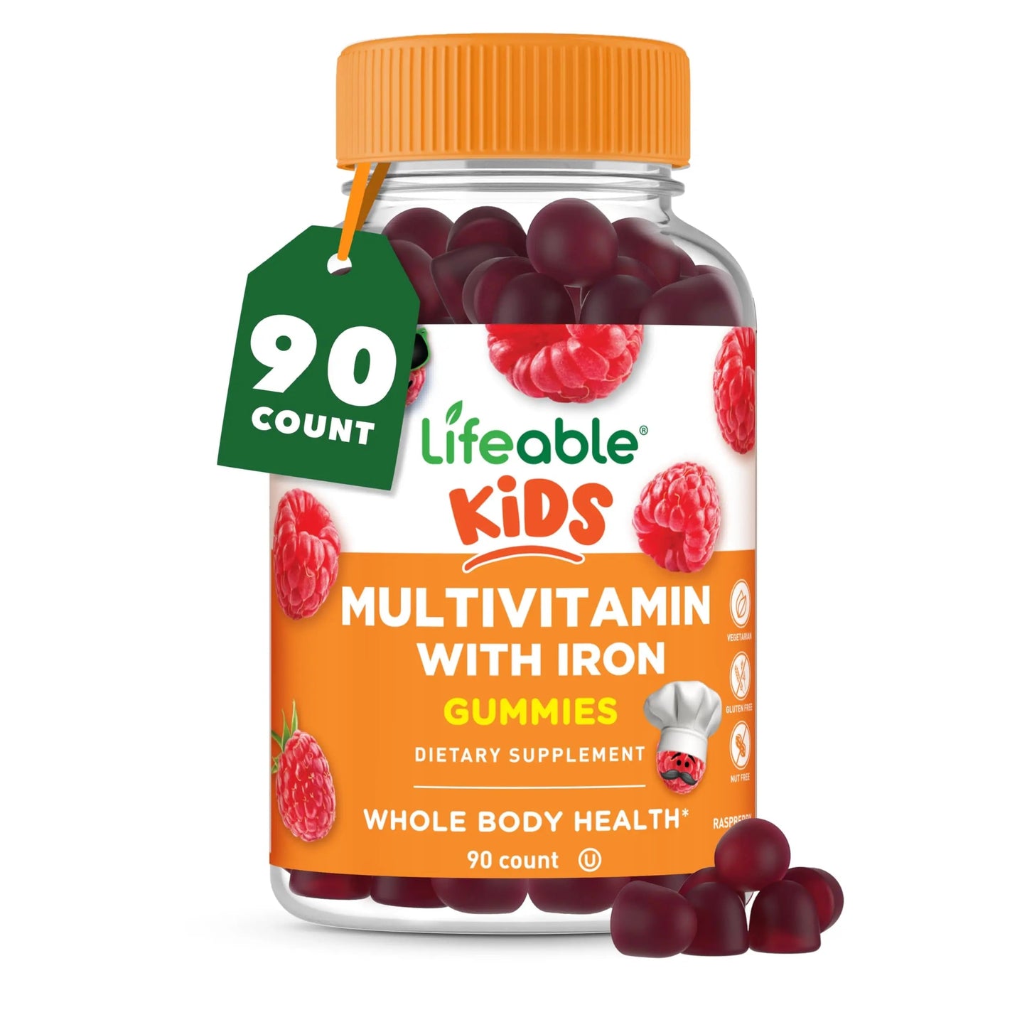Lifeable Kids Multivitamin with Iron Gummies | Great Tasting Vitamins for Kids | Vegetarian Non-GMO Childrens Multivitamin | 90 Gummies LifeableBuy Supplements Australia