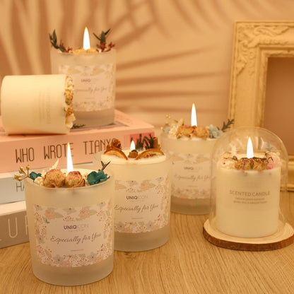 Natural Soy Scented Pillar Candles with Glass, Classic 10 oz Luxury Non Toxic White Bathroom Candle uniqiconBuy Supplements Australia