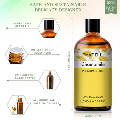 PHATOIL 100ML Chamomile Essential Oil - 3.38FL.OZ Essential Oils for Diffusers for Home PHATOILBuy Supplements Australia