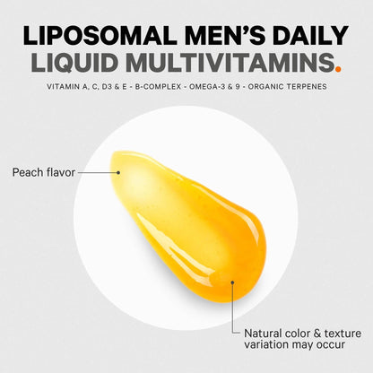 Codeage Daily Men Liquid Vitamins Supplement - Liposomal Multivitamin A, B, C, D, E, Biotin, Omega-3 & Omega-9 Codeage