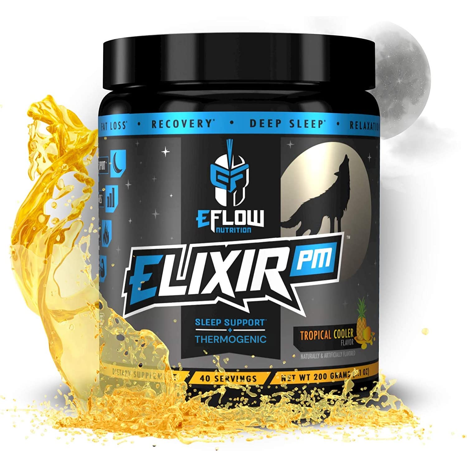 eFlow Nutrition Elixir PM - Night time Fat Burner and Natural Sleep Support - GABA, l-carnitine