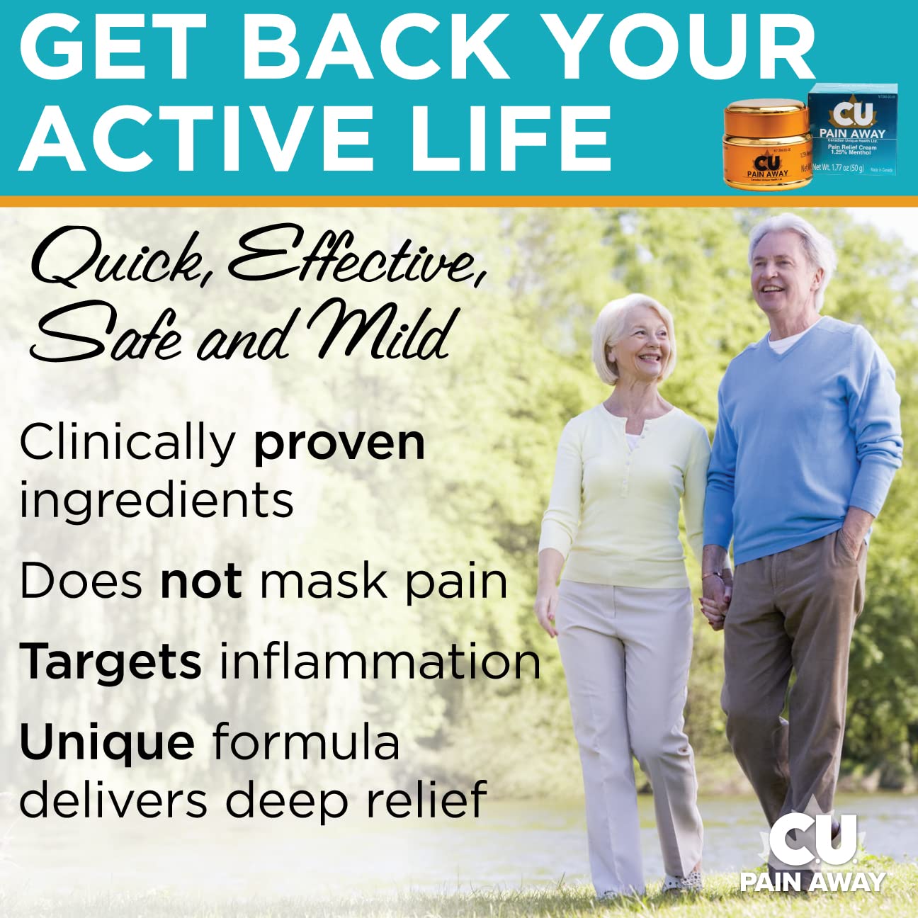 Arthritis Pain Relief Cream - C.U. Pain Away. Reduce Inflammation, Improve Mobility, Rapid Relief. Effective Muscle and Joint Pain Relief. All-Natural Ingredients. C.U. Pain AwayBuy Supplements Australia