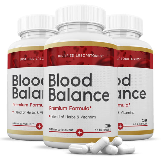 (3 Pack) Blood Balance Advanced Formula 688MG Supplement Pills 180 Capsules Justified LaboratoriesBuy Supplements Australia