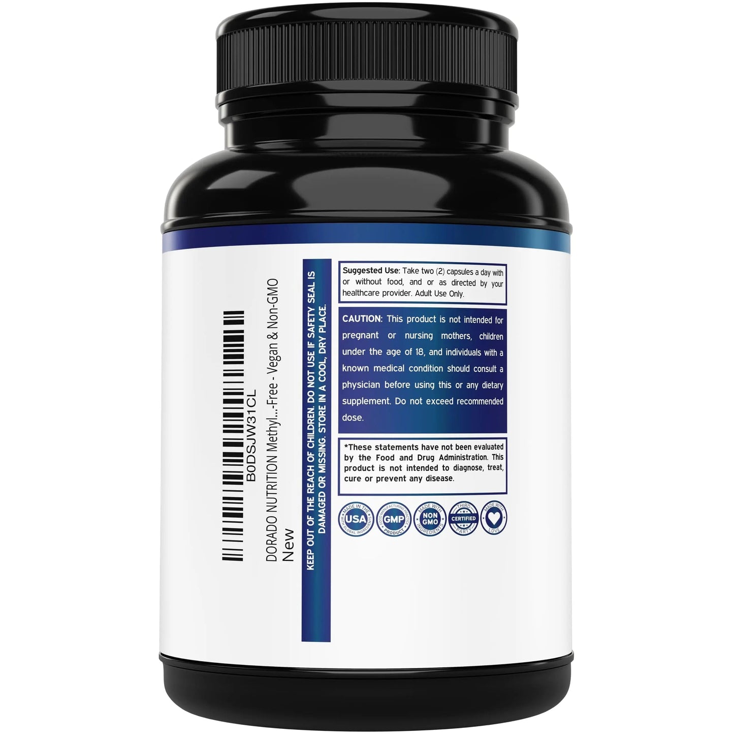 Methylated Multivitamin (Methylated and Activated Vitamins Only - Methylated B Complex with Trimethylglycine (TMG) and Methylfolate) DORADO NUTRITIONBuy Supplements Australia