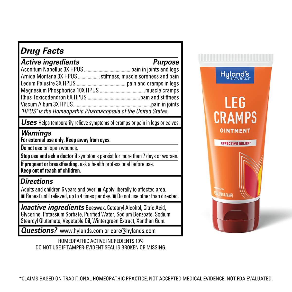 Hyland's Leg Cramps Ointment, Arnica Gel Leg Cramp Relief, Natural Relief of Calf, Leg and Foot Cramp, 2.5 oz Hyland'sBuy Supplements Australia