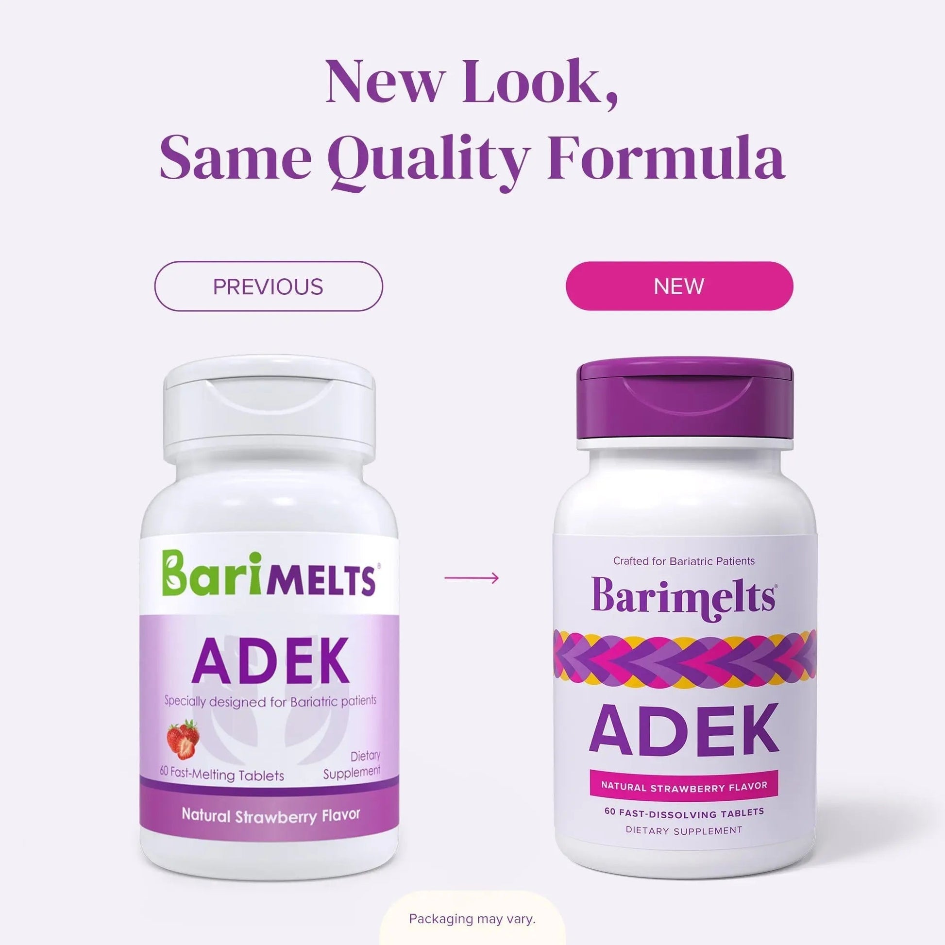 Barimelts ADEK - 60 Fast-Dissolving Tablets (2-Month Supply) - Sugar-Free Bariatric Vitamins for Women Including Vitamin A, Vitamin D, Vitamin E BariMelts