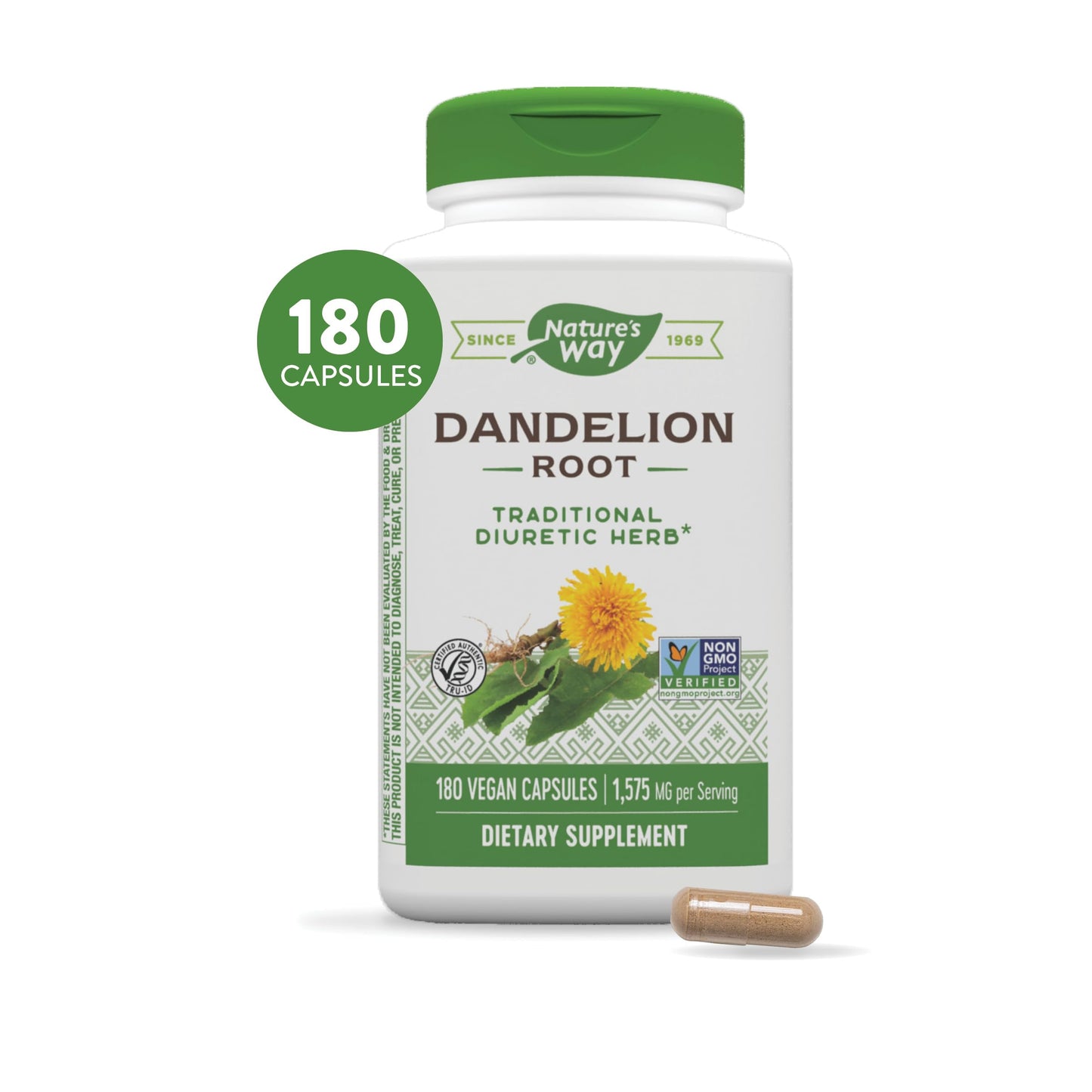 Nature's Way Dandelion Root Diuretic Herb* 525 mg per Capsule Non-GMO Nature's WayBuy Supplements Australia