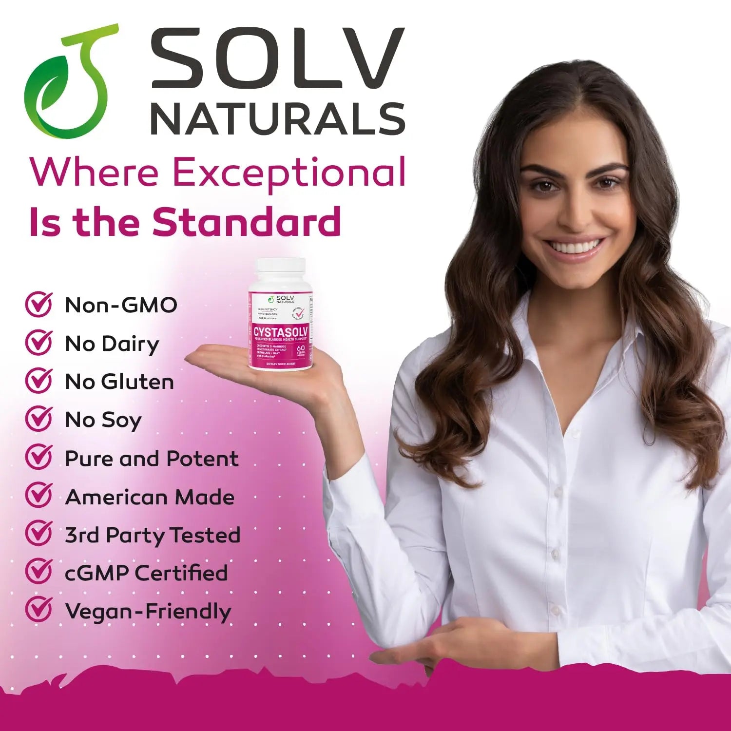 SOLV NATURALS CYSTASOLV Bladder & Pelvic Discomfort Formula - Enjoy Less Urgency & Flares* with Daily IC/BPS UTI Support – Premium Bladder & Urinary Support for Women & Men - 60 Vegan Capsules SOLV NATURALSBuy Supplements Australia
