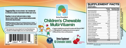 Raise Them Well Tasty Chewable Kids Multivitamin, All-Natural Colors, Flavors & Sweeteners, Daily Essential Vitamins for Children, Easy-to-Chew Vitamins, Strawberry Raise Them Well