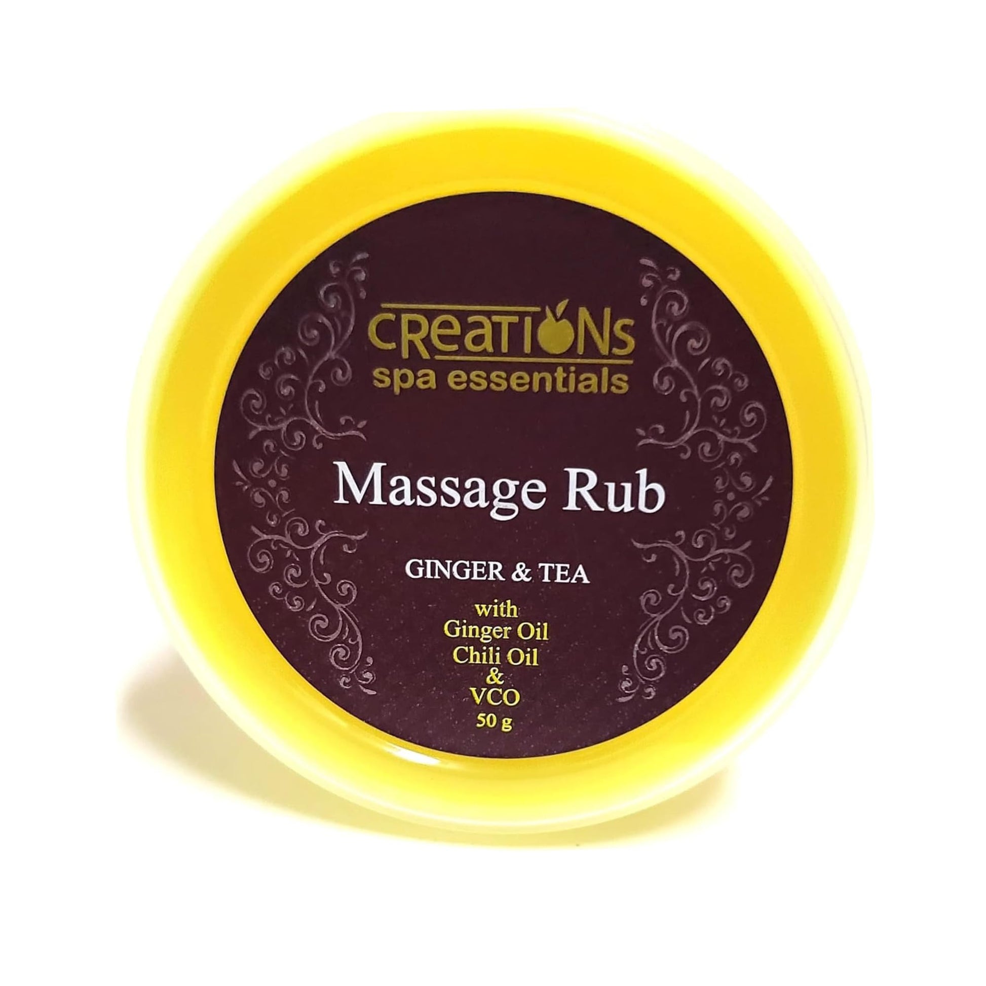 Creations Spa Essentials Massage Rub, Ginger & Tea, 50g (Yellow) (1) Creations Spa EssentialsBuy Supplements Australia