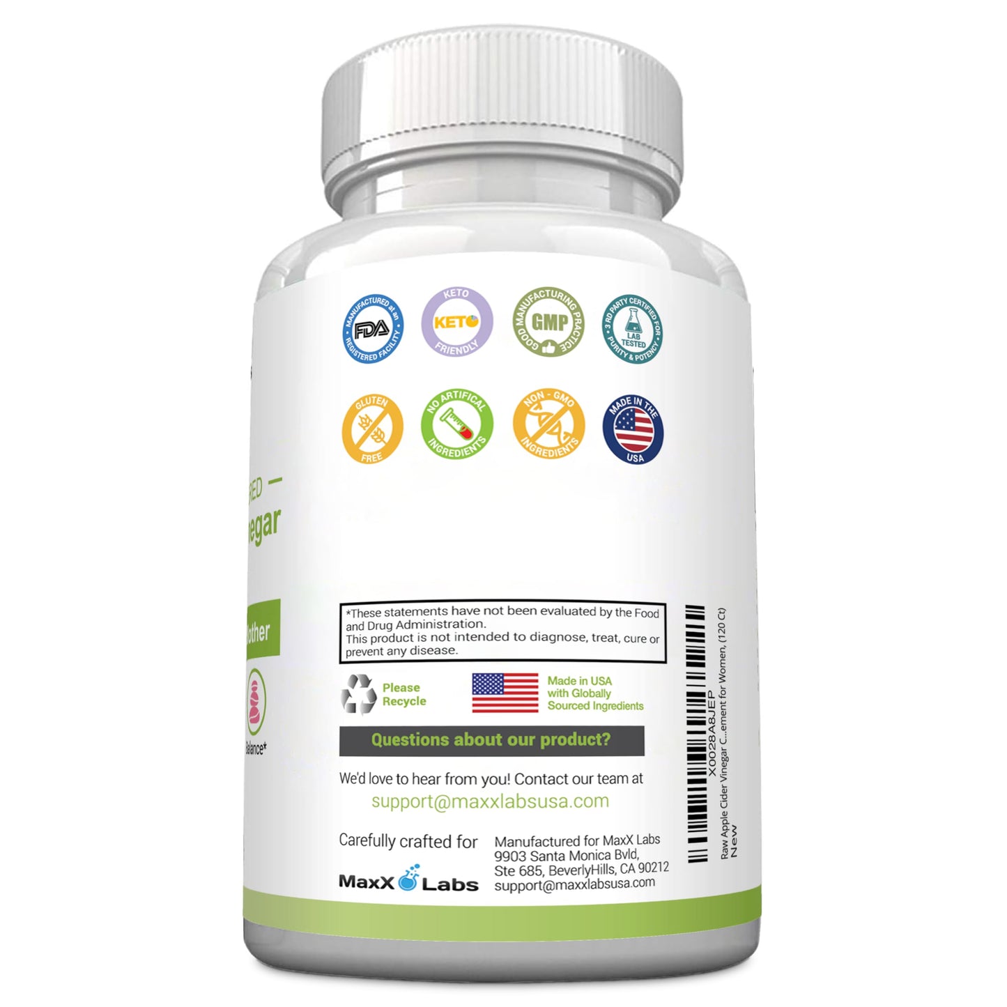 Apple Cider Vinegar Capsules with The Mother - Healthy Keto Diet Supplements MaxX LabsBuy Supplements Australia