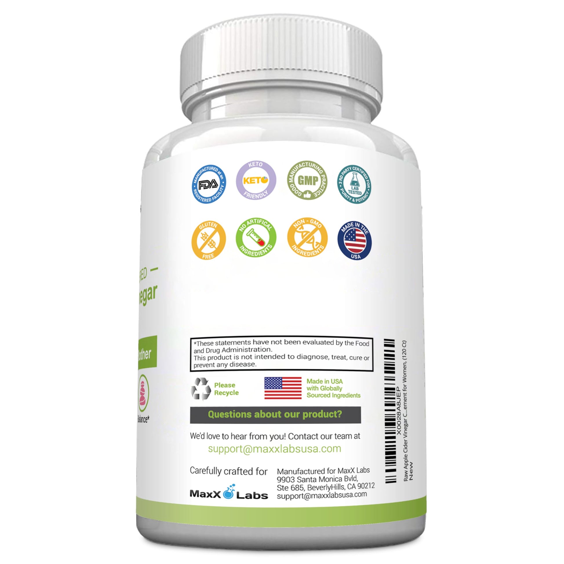 Apple Cider Vinegar Capsules with The Mother - Healthy Keto Diet Supplements MaxX LabsBuy Supplements Australia