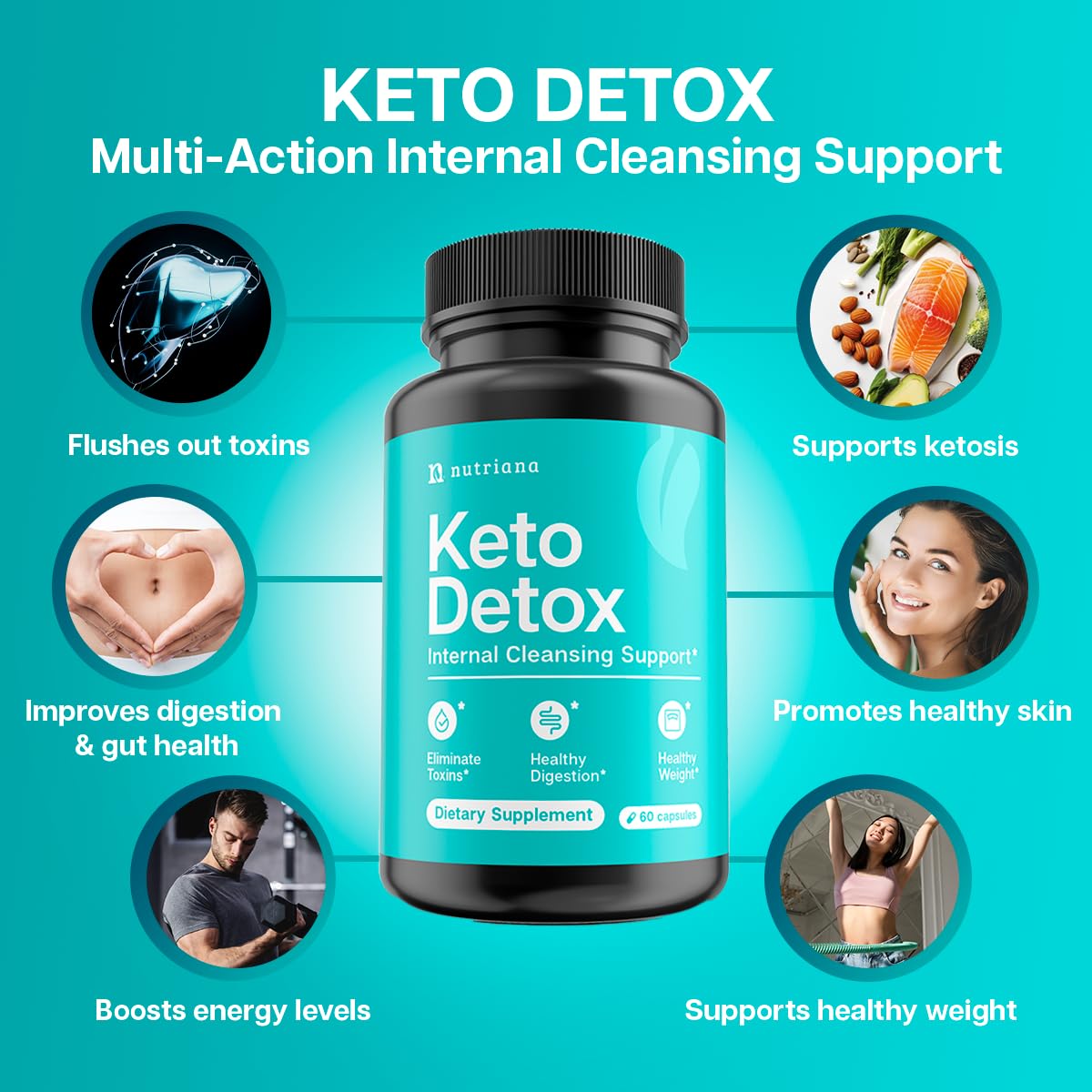 Nutriana Keto Detox Cleanser - Weight Loss Keto Pills Liver Supplement for Men & Women NutrianaBuy Supplements Australia