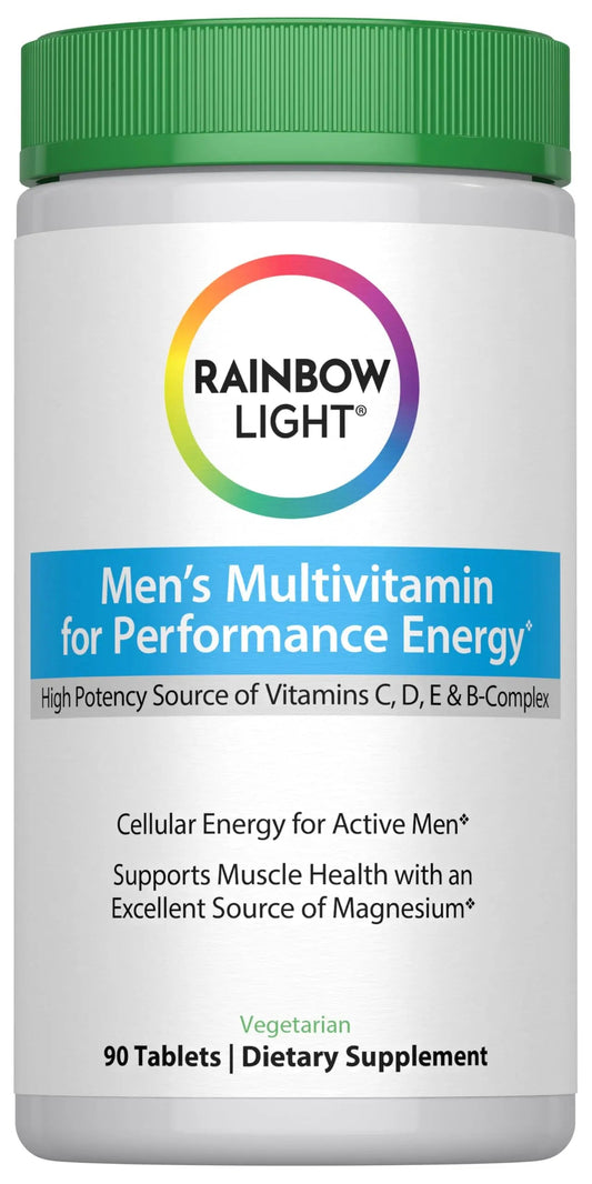 Rainbow Light Performance Energy Multivitamin for Men + | 90 Tablets | Real Food Nutrients | with Digestive Enzymes & Probiotics | Nitric Oxide Precursors Rainbow LightBuy Supplements Australia