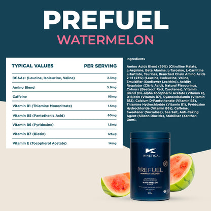 Kinetica PreFuel, Pre Workout, 5.9g Amino Acids & 2.3g BCAA's per Serving, 30 Servings KineticaBuy Supplements Australia