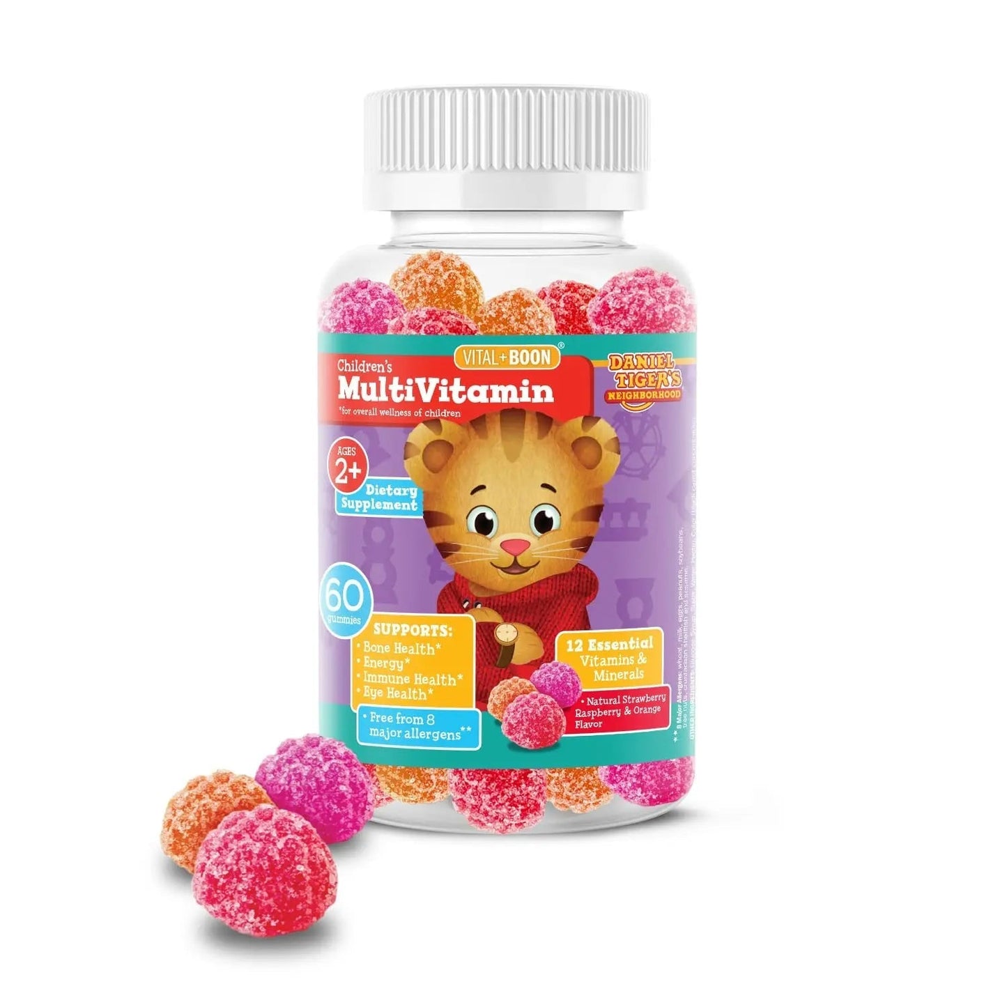 Daniel Tiger - Kids Multivitamin Gummies (60 Gummy Bottle) Toddler 2+ & Kids Vitamins - 12 Essential Vitamins & Minerals to Support Bone Health AvidBuy Supplements Australia
