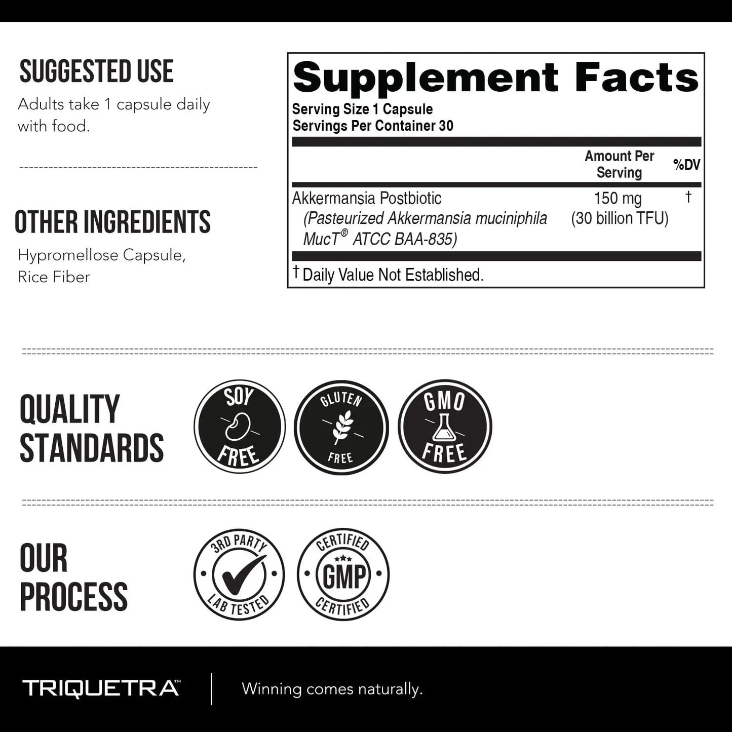 AK-Postbio: Akkermansia Probiotic 30 Billion TFU - Max Strength, Clinically Validated Dose & Patented Strain - Superior Pasteurized Form, Highest Absorption, Delivery - GLP-1 Probiotic - 30 Servings Triquetra HealthBuy Supplements Australia