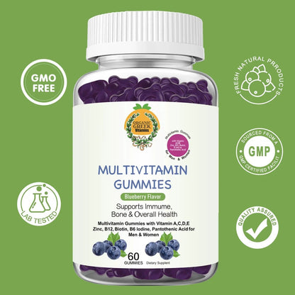 Organic Greek® Multivitamin Gummies with Vitamin A, C, D, E, Zinc, B12, Biotin, B6, Iodine, Pantothenic Acid for Men & Women Organic GreekBuy Supplements Australia