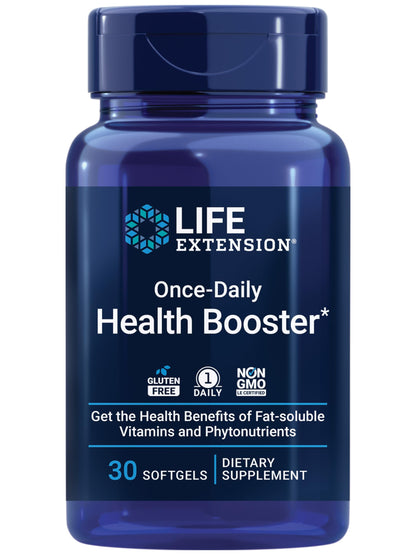 Life Extension Once-Daily Health Booster, Vitamins E, K1 & K2, phospholipids, Fat-Soluble nutrients for Eye Health, Bone Health, Heart Health, Gluten-Free, 1 Daily, Non-GMO, 30 softgels Life ExtensionBuy Supplements Australia