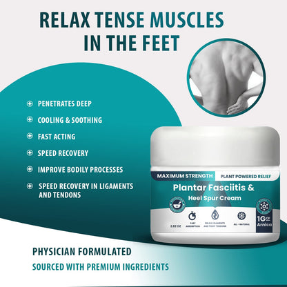 M PAIN MANAGEMENT TECHNOLOGIES Plantar Fasciitis And Heel Spur Cream By PMT - Cream For Foot Relief. High Concentration of Arnica; Vitamin B6, MSM, Glucosamine - To Soothe and Relieve - 2.82 OZ M PAIN MANAGEMENT TECHNOLOGIESBuy Supplements Australia