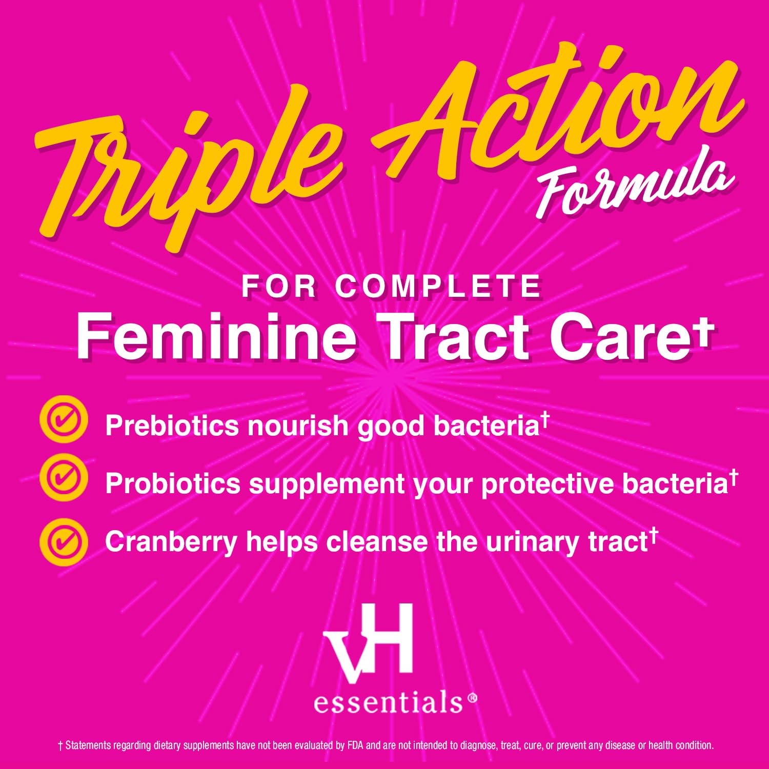 vH essentials Probiotic Gummies with Prebiotics & Cranberry, Concentrated Extract vH essentialsBuy Supplements Australia