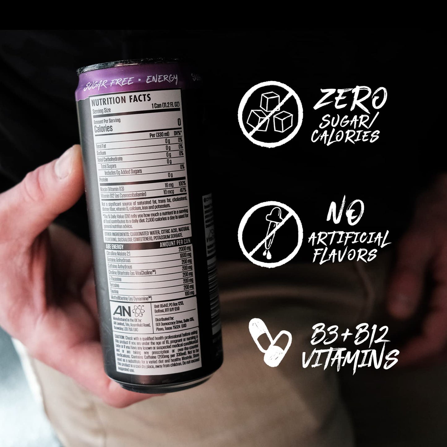 ABE Energy + Performance Sugar Free Energy Drink - All Black Everything Drink ABE all black everythingBuy Supplements Australia
