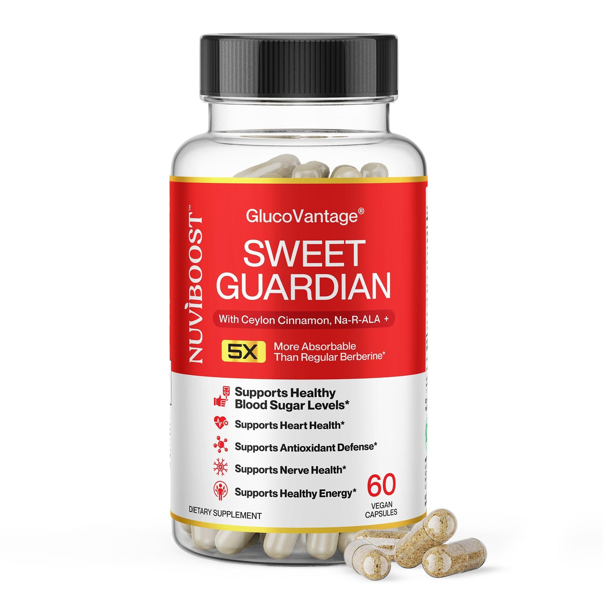 NUVIBOOST Super Dihydroberberine (GlucoVantage®) 200mg with Ceylon Cinnamon, Alpha Lipoic Acid, Selenium, Gymnema Sylvestre, Benfotiamine and Others for Overall Immunity. NUVIBOOSTBuy Supplements Australia